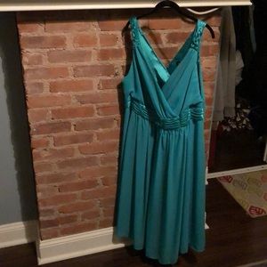 Teal Lane Bryant Dress Plus Size 18 Chiffon